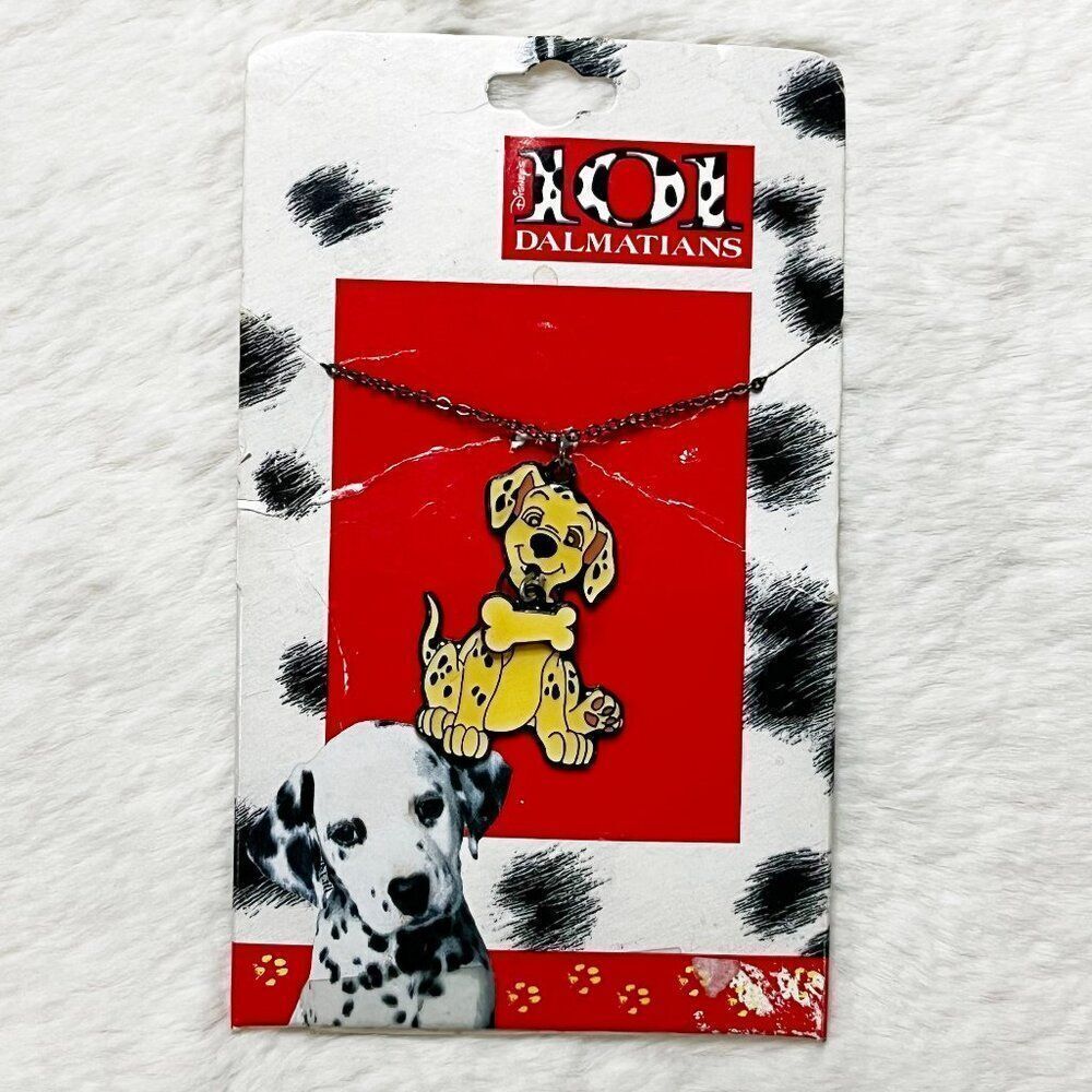 🔮 5/$25 Disney 101‎ Dalmatians Puppy With Dangling Bone Necklace
